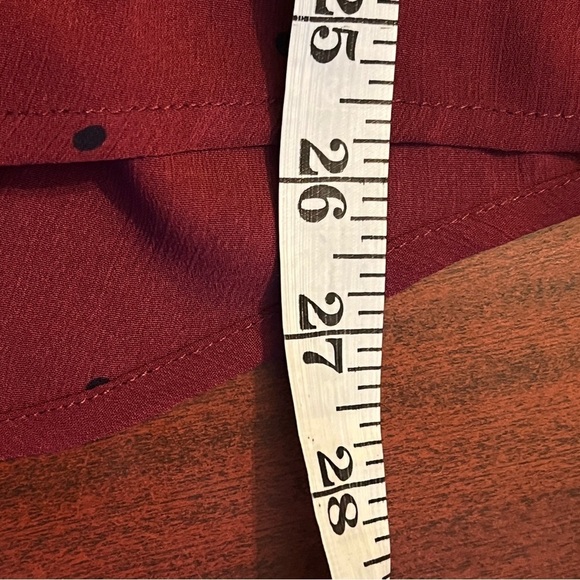 41 Hawthorn Burgundy & Blue Polka Dot Button Up Blouse Size Medium - Picture 8 of 8